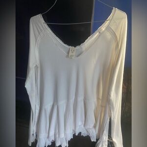 Free People We The Free White Long Sleeve Shirt